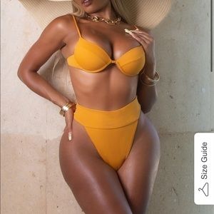 Yellow Matte Collection Cyrus swimsuit Large 2 piece bikini NWT
